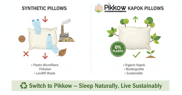 Plastic-free pillows by Pikkow promoting sustainable and biodegradable bedding in India